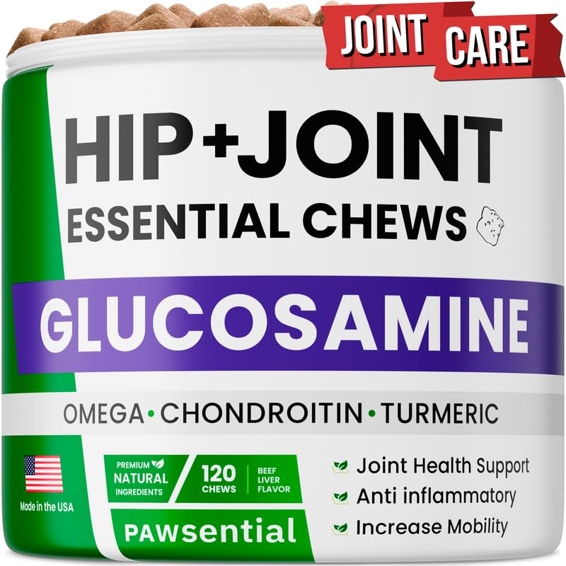 Advanced Glucosamine Chews for Dogs - Dogs Hip & Joint Supplement - Joint Health and Paid Relief - Senior Dog Supplement - 100 Ct - Beef and Bacon