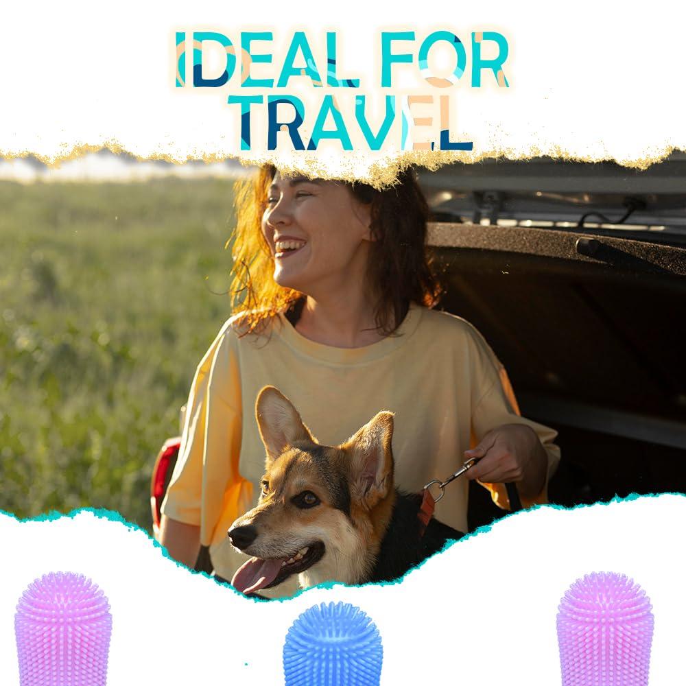 Cylindrical dog toothbrush for Dogs–the Easy to Use Dog Tooth Brushing Kit, With of Toothbrush for Dogs you will get the Hygiene, Takes Care of Teeth and Gums, Ideal for Pets of All Ages-2 Pack