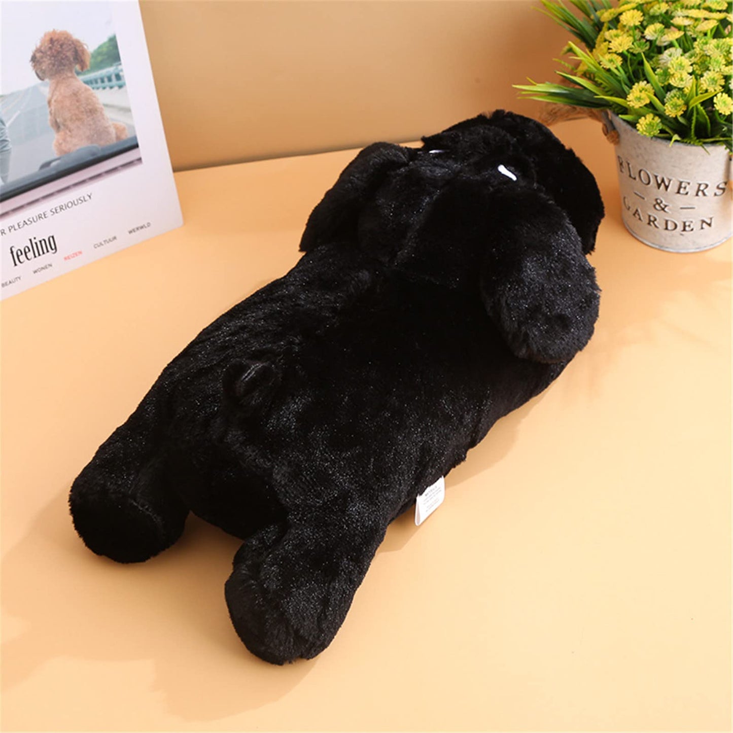 3T GROUP Heartbeat Puppy Toy Sleep Aid for Dogs,Heartbeat Dog Toy Stuffed Animal for Puppy Essentials Anxiety Relief Plush Pillow Calming Toys Keep Busy(Black)