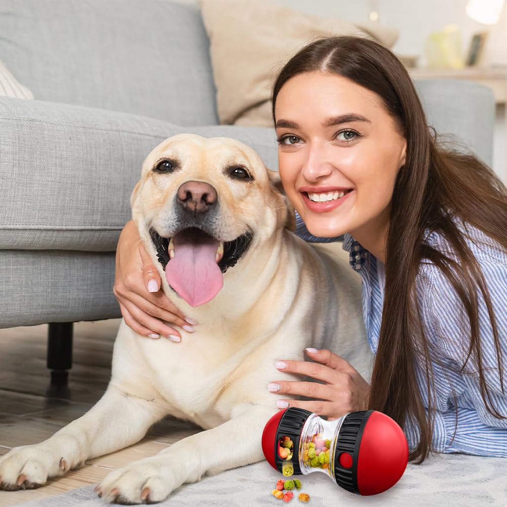 OSDUE Dog Food Puzzle Toys, Interactive Treat Dispensing Dog Toys, Adjustable Slow Feeder Ball to Keep Them Busy and Mentally Stimulated, Great for Large/Small Aggressive Chewers Dog Breeds Pet Gifts