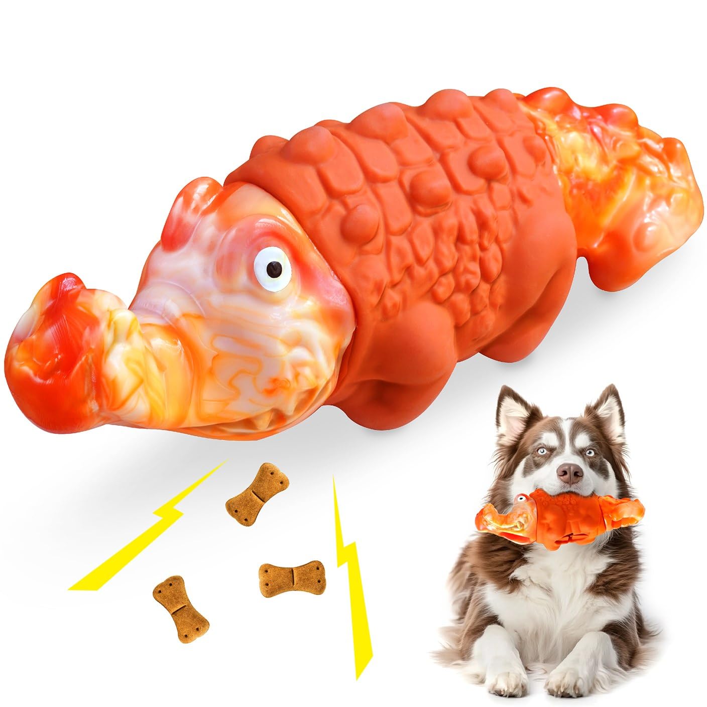 Zimoric Tough Dog Chew Toys for Aggressive Chewers, Interactive Treat Dispensing Dog Toy, Durable Dog Toys for Medium & Large Dogs - Great for Boredom