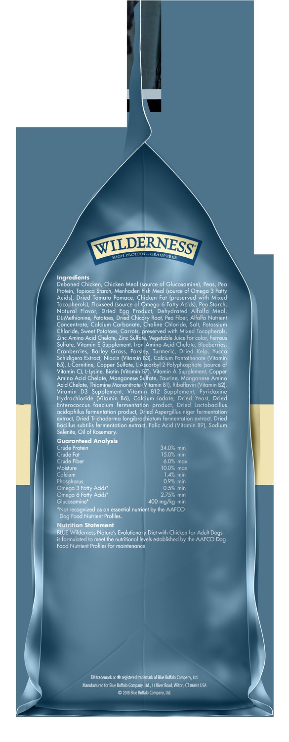Blue Buffalo Wilderness Adult High-Protein Dry Dog Food with Real Chicken, Grain-Free, Made in the USA with Natural Ingredients, Chicken, 4.5-lb Bag