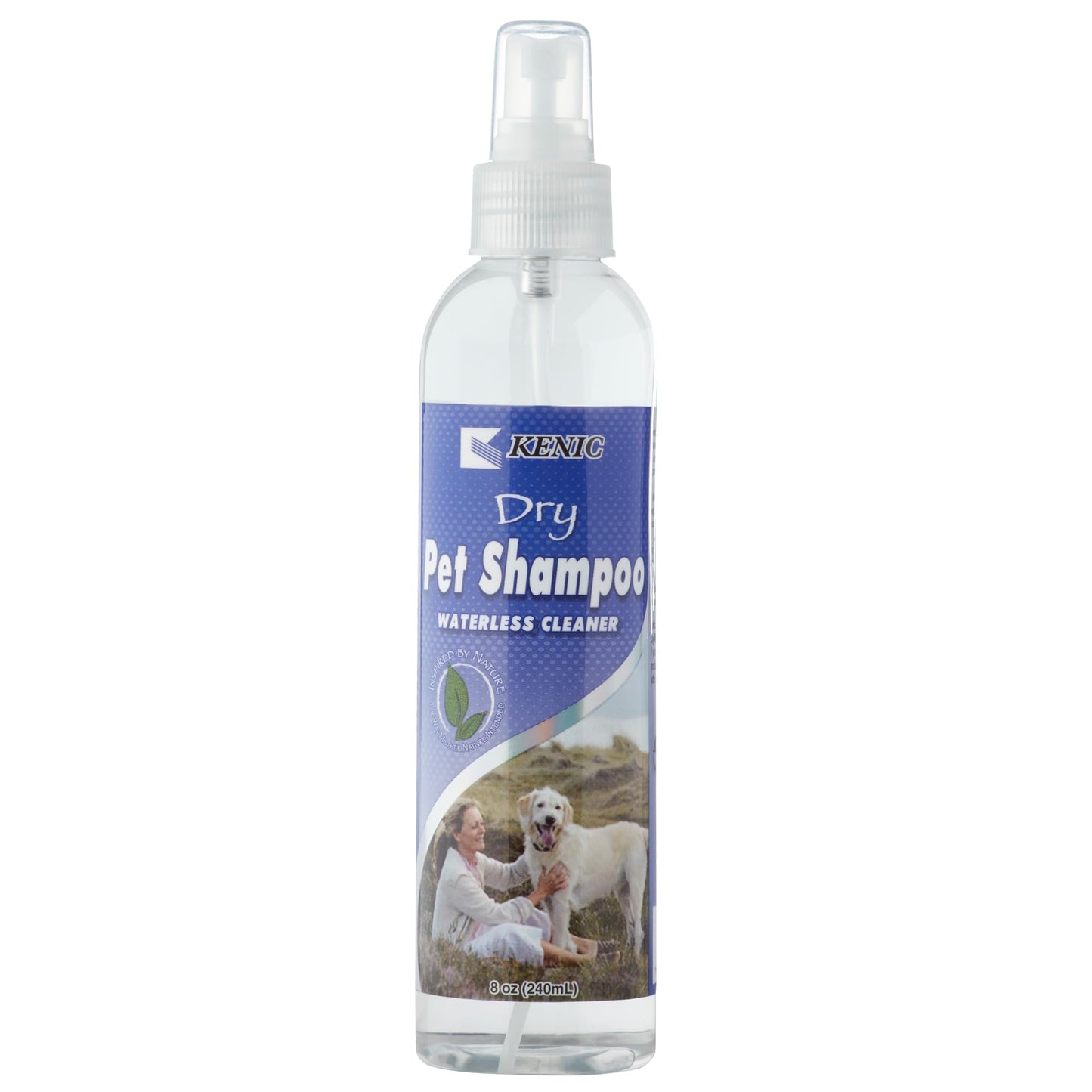 Kenic Refreshing Apple-Scented Pet Dry Pet Shampoo Spray Cleanser for Dogs, Cats, Ferrets & Rabbits, Spot Clean Spray, No Rinse Formula, 8oz