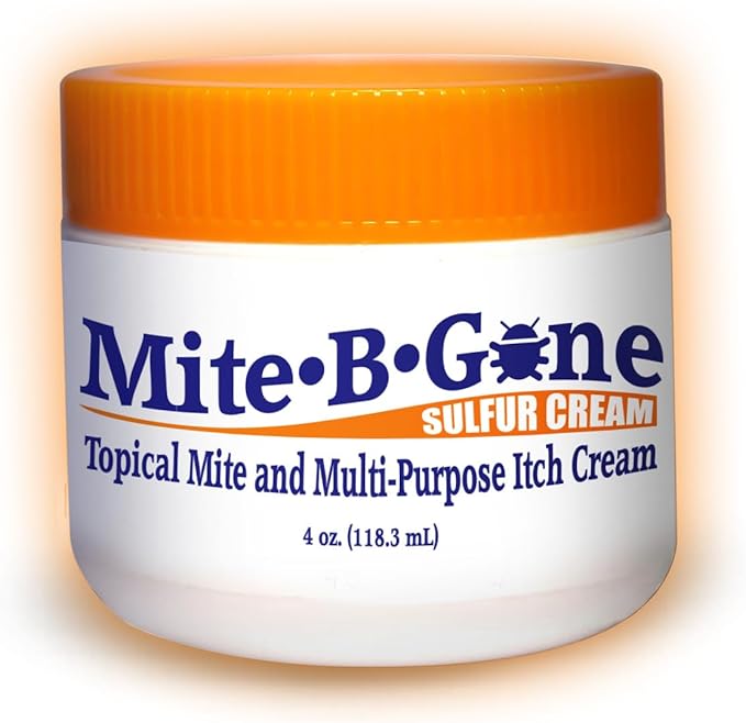 Mite Cream & Bite Relief - 10% Natural Blend Sulfur Cream for Multi-Purpose Bites, Redness, Itching, & Irritation | Safe for Kids and Adults | Fast & Effective for All Skin Types| 4 oz