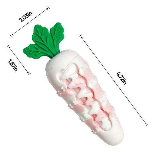 AWINNER Dog Chew Toys for Aggressive Chewers, Indestructible Tough Durable Squeaky Interactive Dog Toys, Puppy Teeth Chew Carrot Stick Toy for Small Medium Large Breed (Mixed Pink)