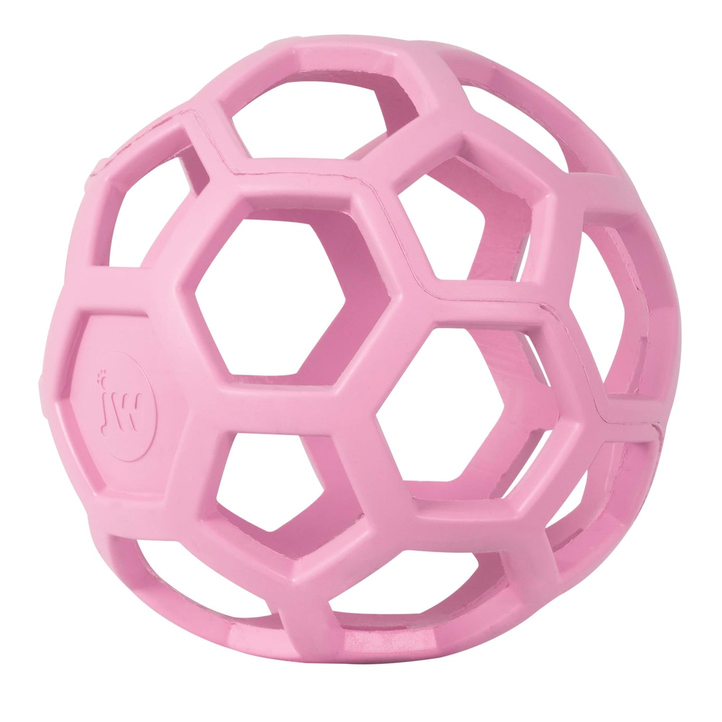 JW Pet HOL-ee Roller™, Dog Toy Puzzle Ball, Natural Rubber, Large (5.5” Inch Diameter), Pink