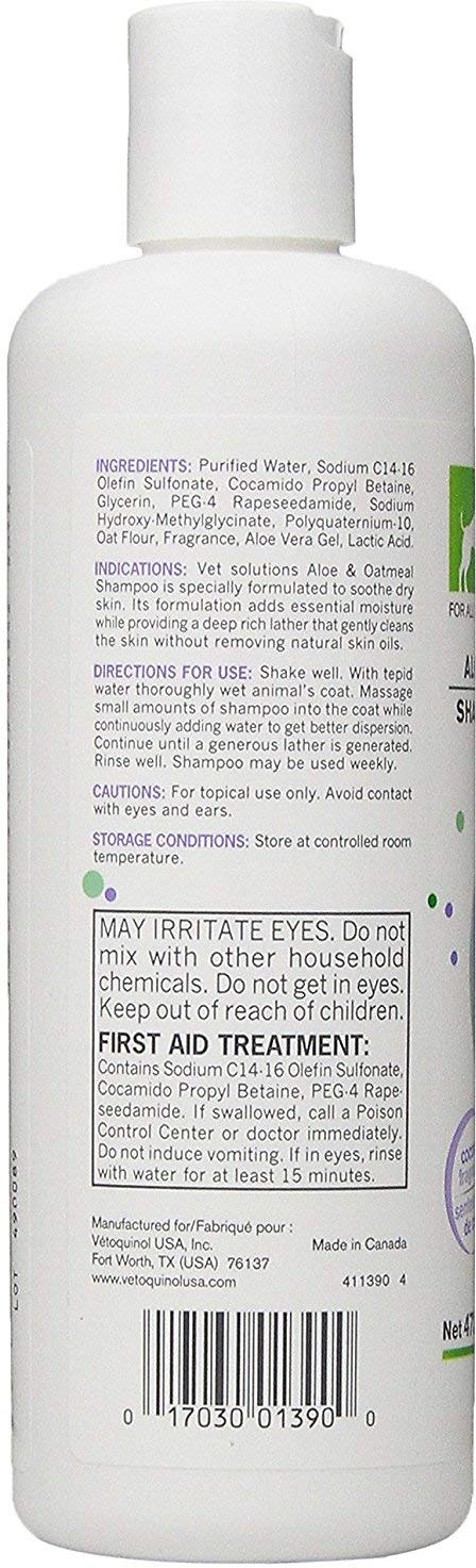 Vet Solutions for Itchy, Dry Skin Aloe & Oatmeal Soap-Free Dog & Cat Shampoo, 16 oz