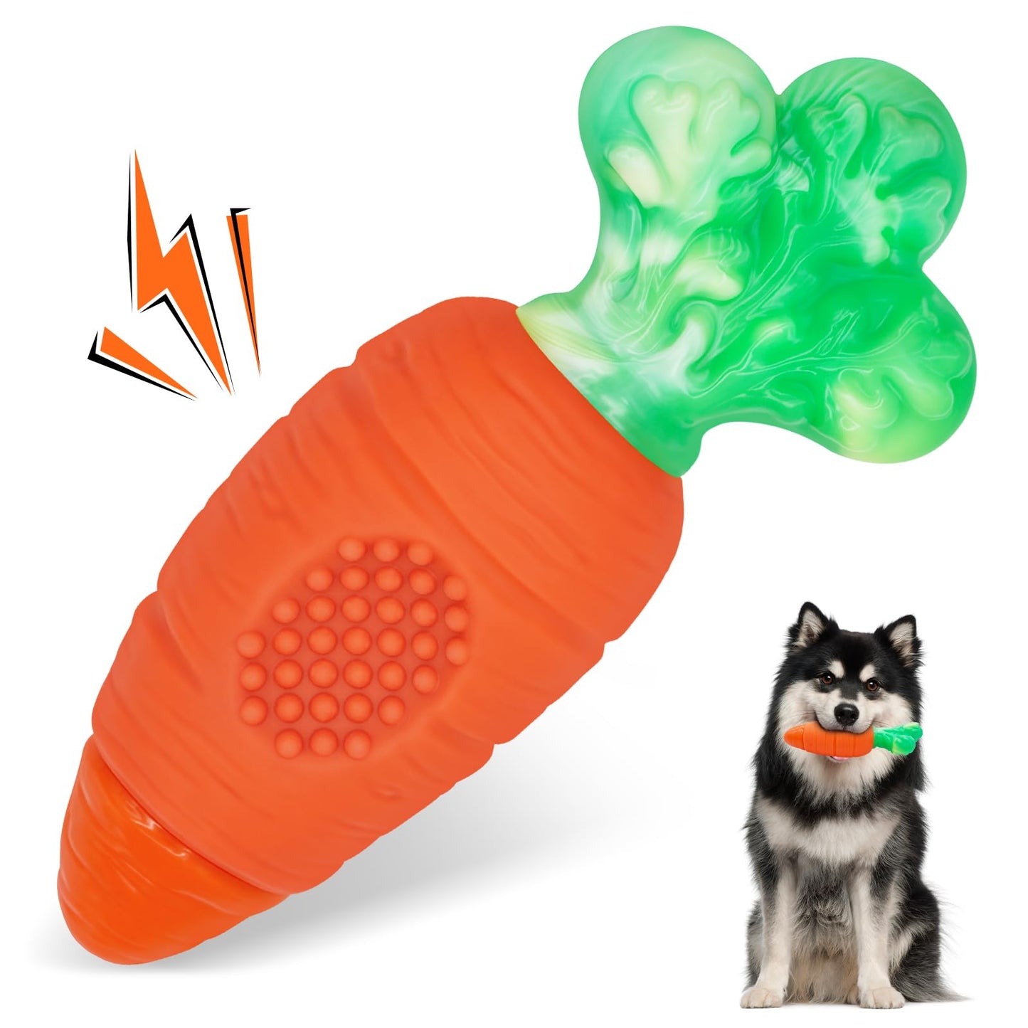 BoYoYo Indestructible Dog Toy for Aggressive Chewers with Squeaky, Dog Chew Toys for Large, Medium and Small Breeds to Keep Them Busy, Interactive Tough Dog Toy
