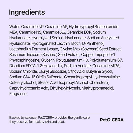 PetO’CERA Nourishing 2-in-1 Dog Shampoo and Conditioner for Allergic, Itchy, Dry, Sensitive Skin, Deordorizing Detangler for Poodle & Doodle, Puppy Safe, Tearless, Sulfate-Free, 16.9 fl oz/500ml