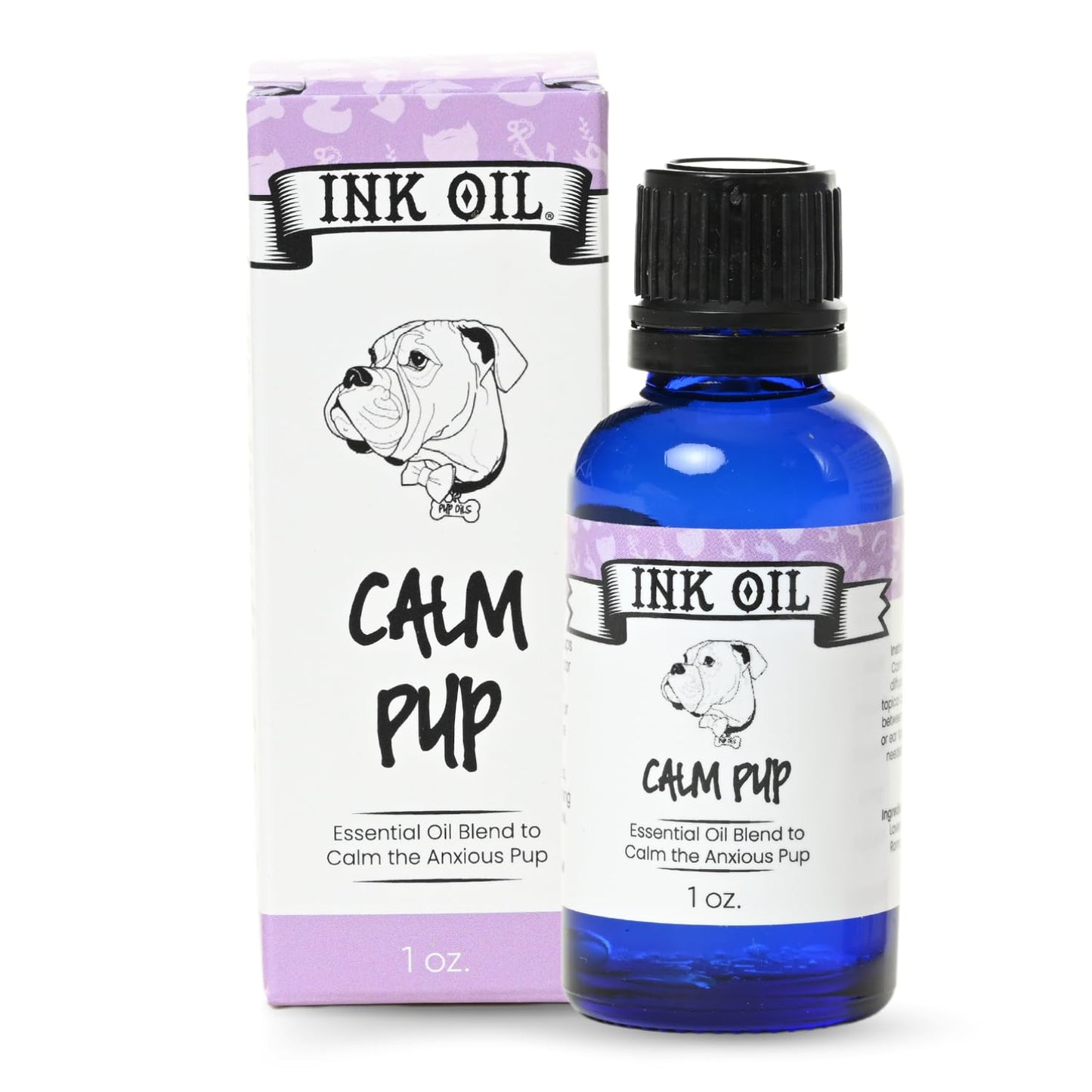 Pup Oils - Ink Oil | Dog Calming Supplement | Pet Health Vitamins Supplies| Liquid Drops | Anxiety Relief Oil | Aromatherapy Treatment | Vitamin Oils for Dogs