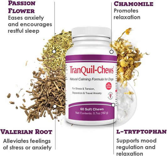 Tranquil-Tabs for Dogs, Calming Supplement (60 Soft Chews)