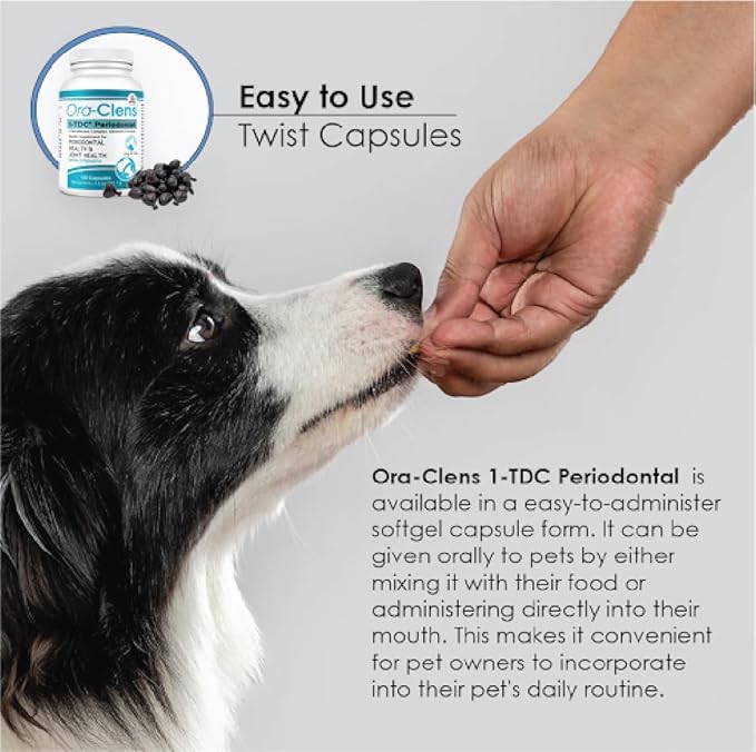 1-TDC Periodontal Supplement ES for Dog & Cat, Supports Oral, Hip & Joint Health, Muscle & Stamina Recovery, Skin & Coat Health, 120 Capsules