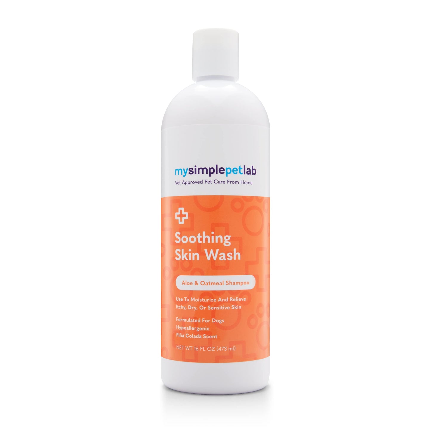 MySimplePetLab Soothing Skin Wash, Dog Shampoo for Itching, Relief for Itchy, Dry, Sensitive Skin, Gentle Formula, Moisturizes, Aloe and Oatmeal, Pina Colada Scent