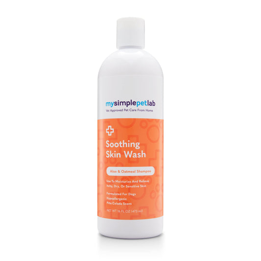MySimplePetLab Soothing Skin Wash, Dog Shampoo for Itching, Relief for Itchy, Dry, Sensitive Skin, Gentle Formula, Moisturizes, Aloe and Oatmeal, Pina Colada Scent