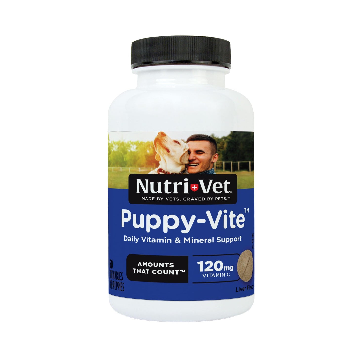 Nutri-Vet Puppy-Vite Chewables for Puppies, Formulated with Vitamins & Minerals to Support Balanced Diet, Great Source of Vitamin C, 60 Count