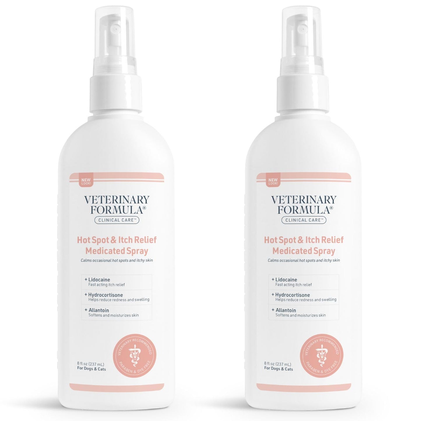Veterinary Formula Clinical Care Hot Spot & Itch Relief Medicated Spray, 8oz – Easy to Use Spray for Dogs & Cats – Helps Alleviate Sensitive Skin, Scratching, and Licking of Coat (2 Pack)