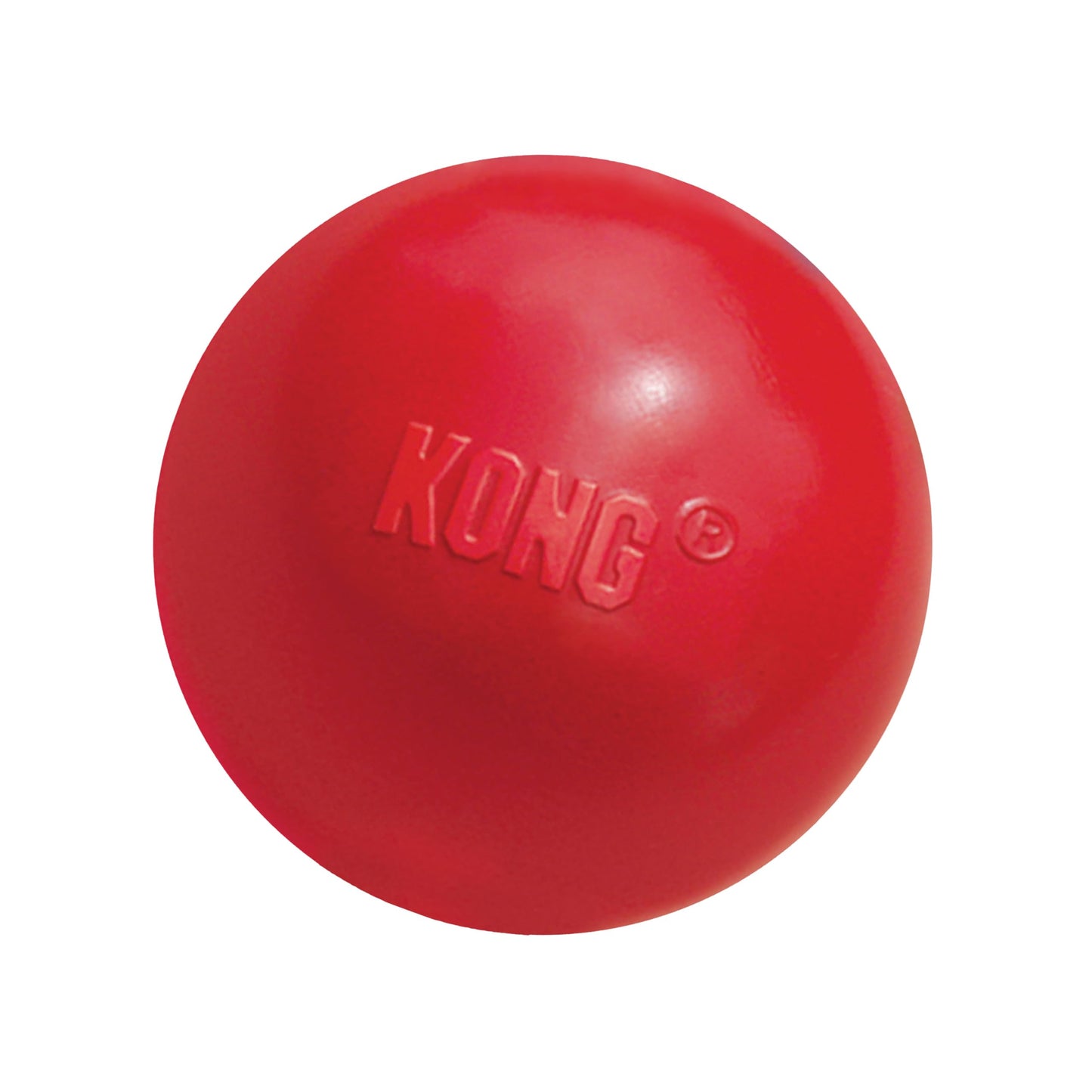 KONG Ball with Hole - Durable Dog Fetch Toy for Training, Interactive Playtime & More - Classic KONG Natural Rubber Ball - Red - For Large/Medium Dogs