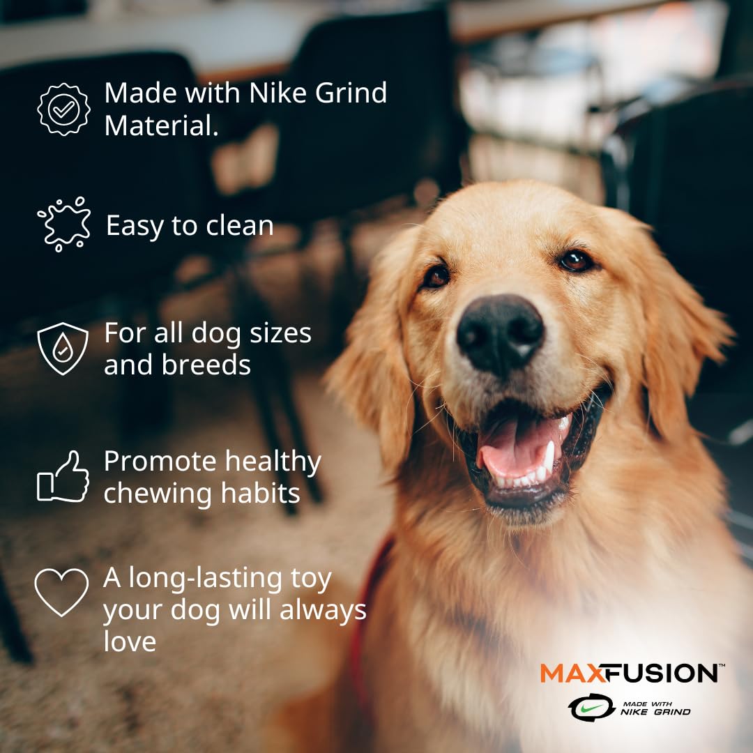 Arlee Home Fashions Max Fusion with Nike Grind, Tug of War Dog Toy for Chewers – XL Chew Toys for Large Dogs, Interactive Outdoor Puppy Toy for Teething, Play, Enrichment, Training & Dental Health