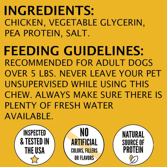 Hubert Pet Premium Chicken Jerky Dog Treats, Grain Free, Low Ingredient, USA Tested, 2.5 lbs Super Value Pack