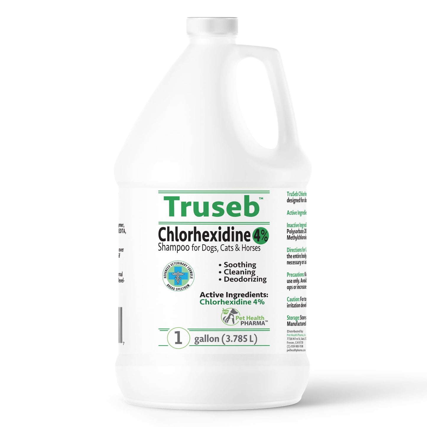 Topical Chlorhexidine 4% Shampoo for Dogs, Cats & Horses (Gallon)- with Aloe for Cleansing (USA) (Chlorhexidine 4% Shampoo, 1 Gallon)
