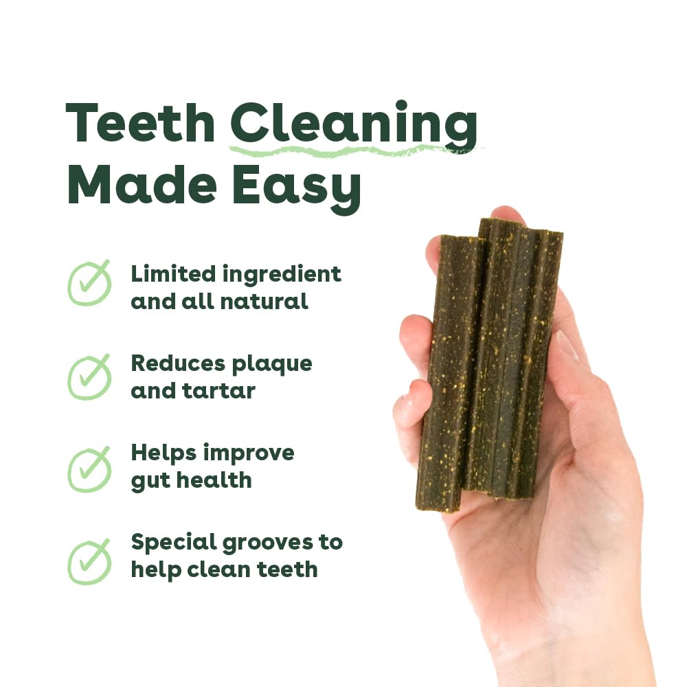 Pupford Dental Chews for Dogs, All-Natural 4-Inch Sticks for Plaque, Tartar & Bad Breath, Grooved Texture, Limited Ingredients, Made in USA (14 Count)