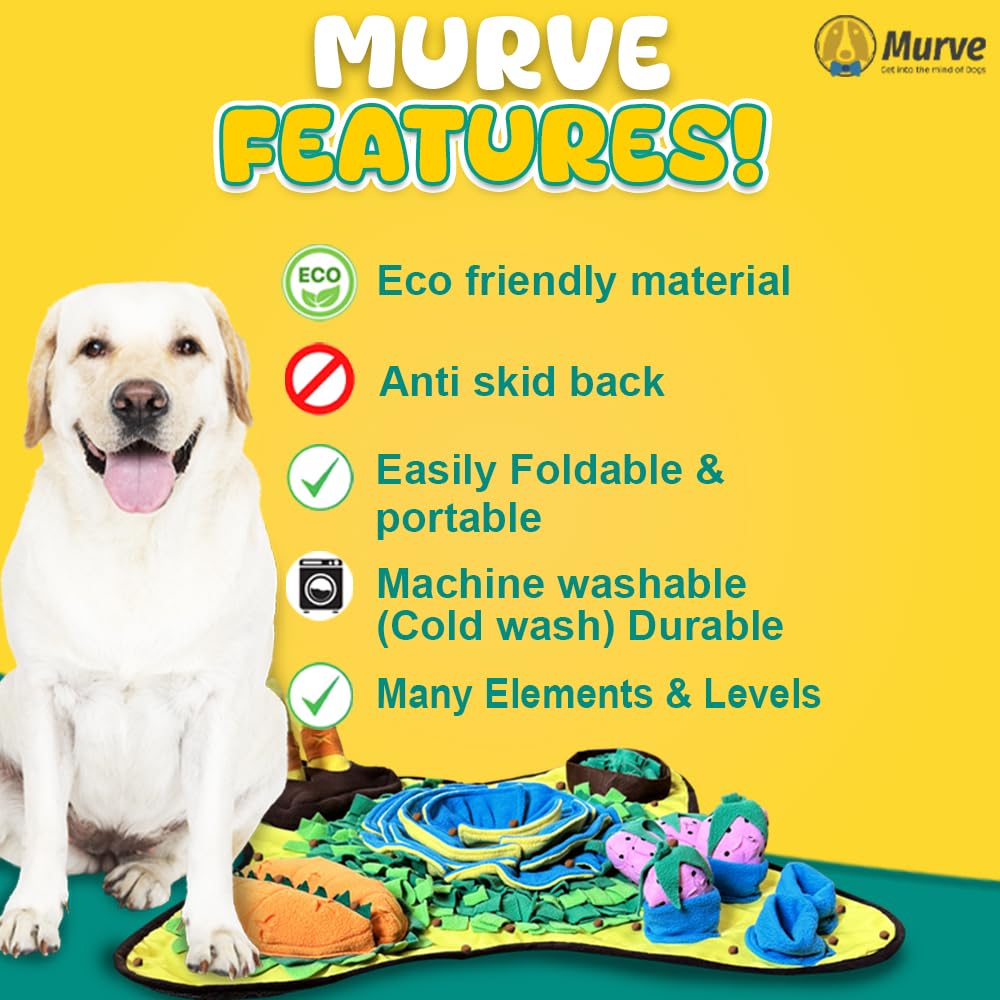 Snuffle Mat for Dogs Large Size 28.7 X 28.7 in. Tire Your Dogs Out Activity Mat for Boredom and Stimulation, Higher Entertainment Value for Large, Medium, Small Puppies
