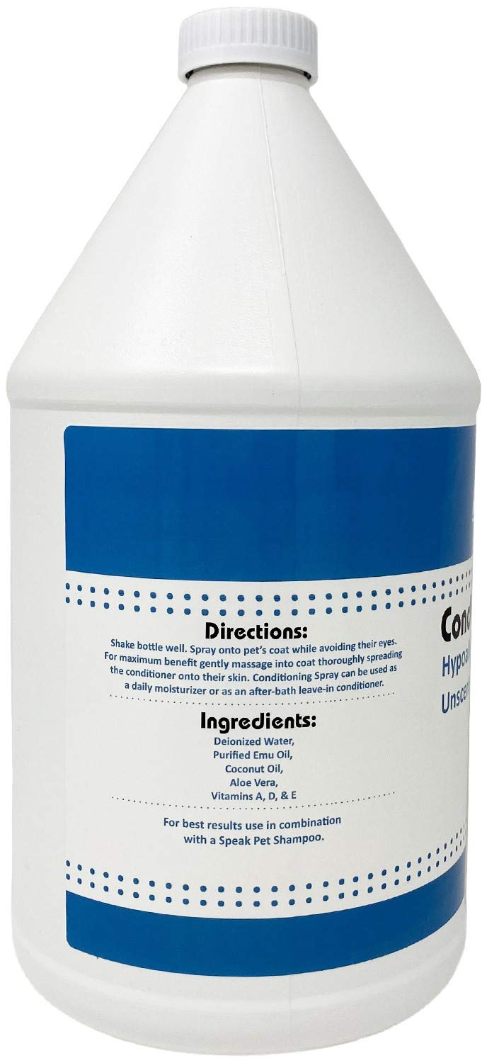 Natural Leave-in Conditioning Spray Refill, Hypoallergenic Unscented, for Dogs 1 Gallon