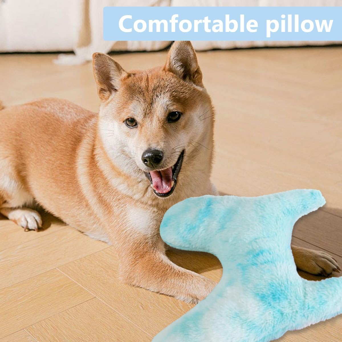 Dog Pillows for Small Dogs,Soft Faux Fur Dog Pillows for Neck,Dog Pillows with Sizes for Small Dogs and Small Cats forAnxiety Relief, Small Dog Calming Toy(Blue)