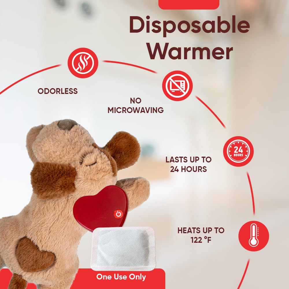 iHeartDogs Heartbeat Puppy Toy - Comfort Cuddler Pillow - Dog Anxiety Toy