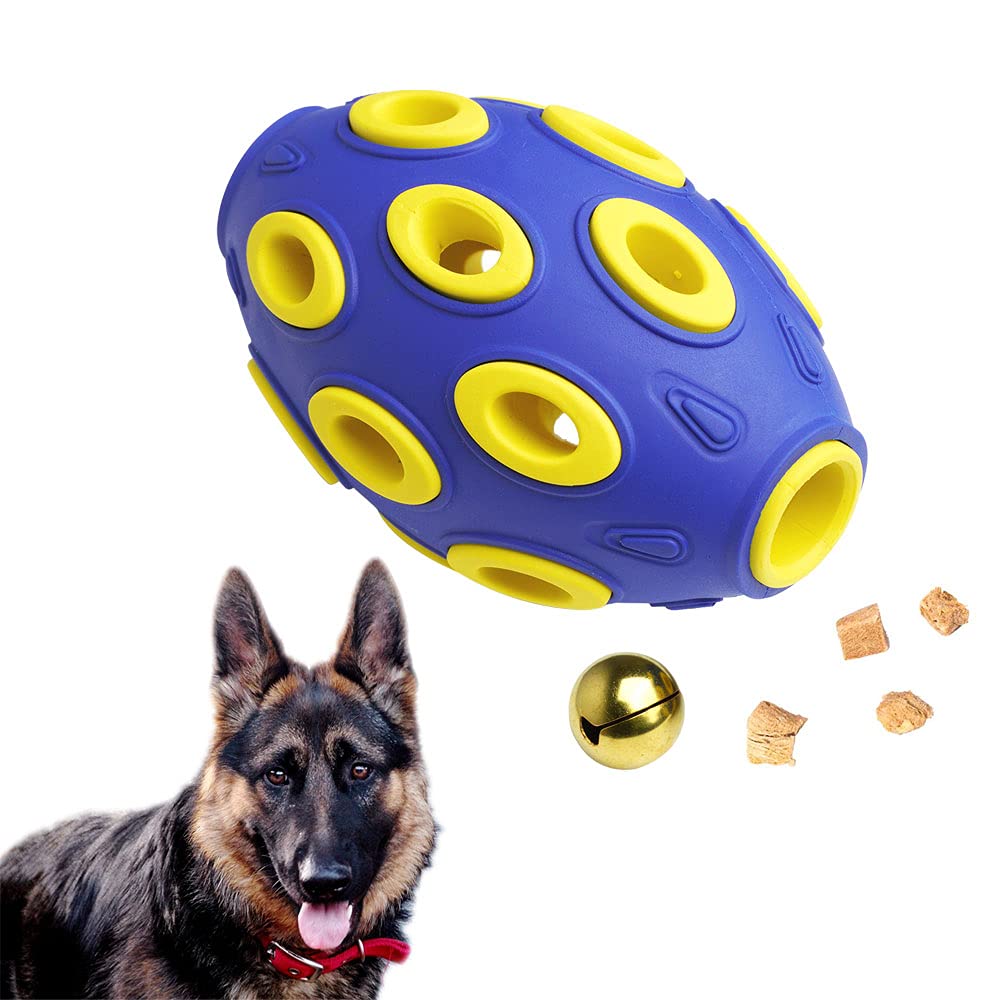 FONPOO Treat Dispensing Dog Toys - Squeaky Dog Toys for Aggressive Chewers - Tough Interactive Fetch Tennis Balls Toys for Medium Large Breed