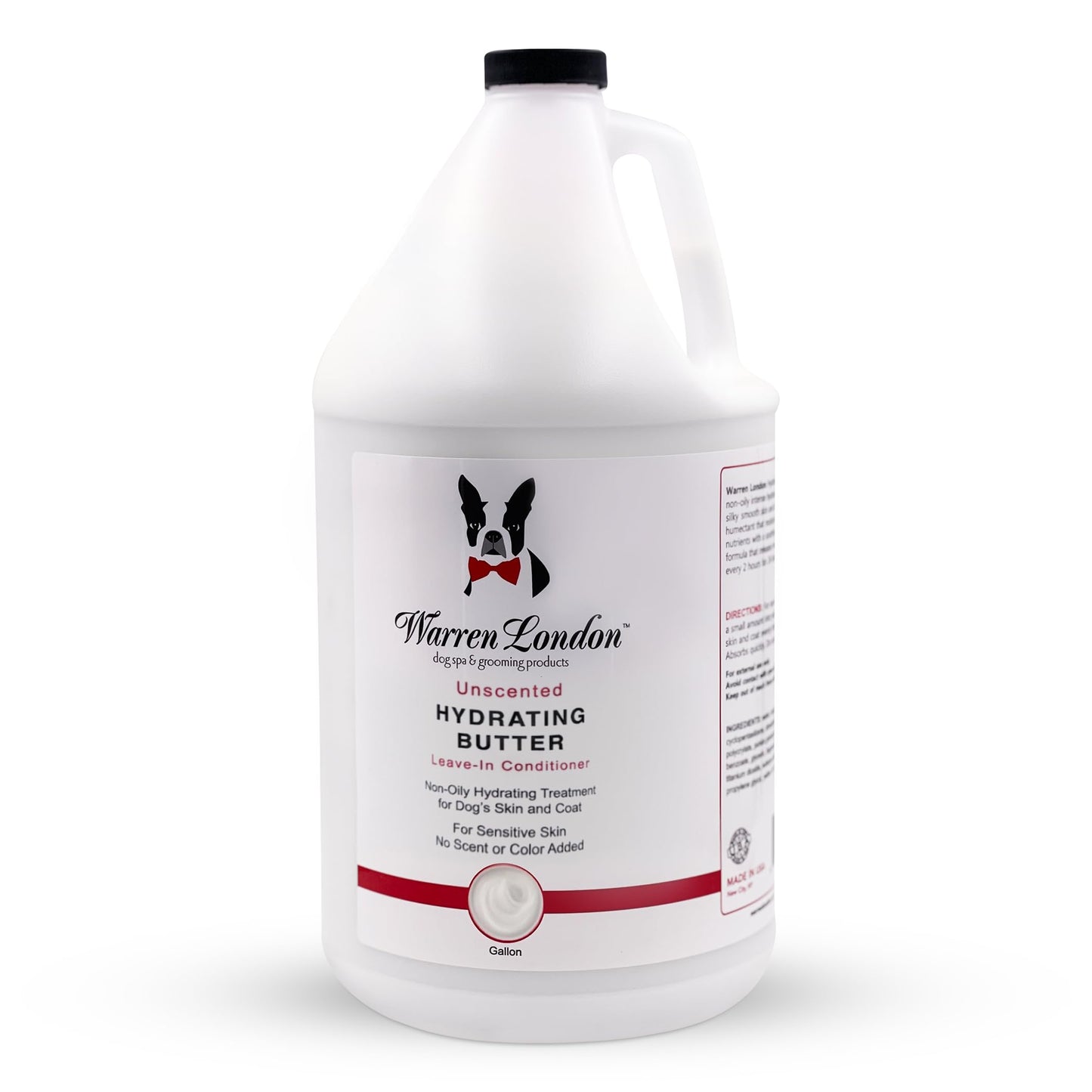 Warren London Hydrating Butter Leave in Pet Conditioner for Dogs | Lotion for Skin and Coat | Aloe Puppy & Dog Conditioner for Hair Detangler, Dry Skin, & Dandruff | Unscented 1gal