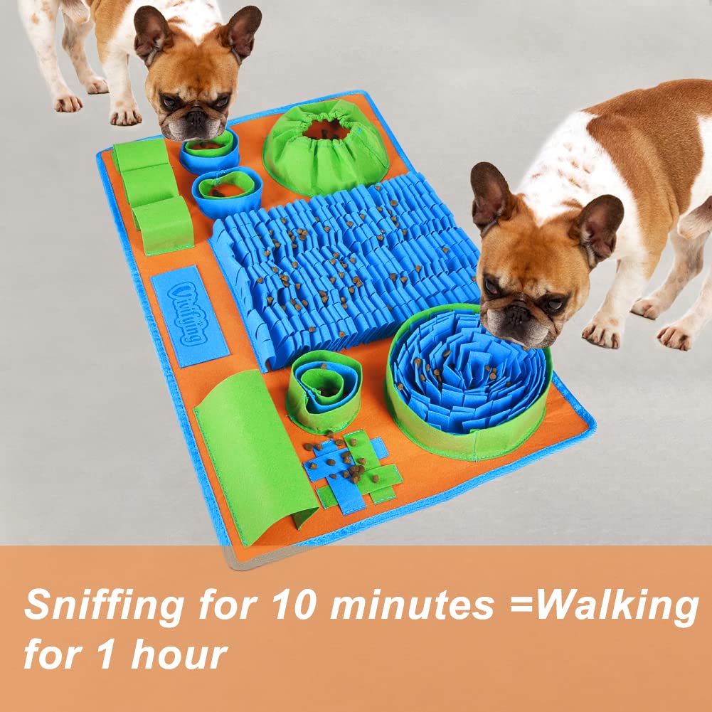 Vivifying Snuffle Mat for Dogs, Interactive Dog Puzzle Toy for Boredom and Mental Stimulation, Enrichment Feeding Game Sniff Mat Helps Slow Eating and Keep Busy