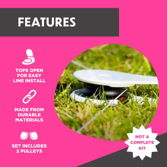 Swift Paws - Field Pulley Set - Expansion Accessory for Home Lure Course Kits Only - Add-On for Interactive Dog Chase Toy - Easy Line Installation - Expansion Pack of 2