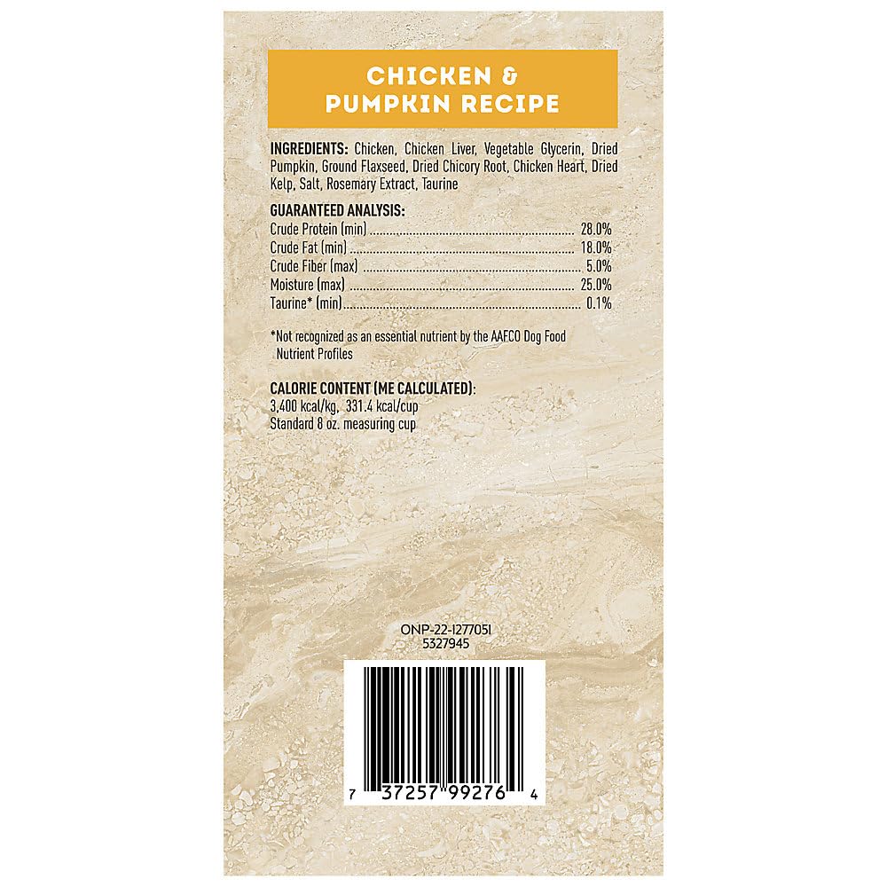 Only Natural Pet MaxMeat Holistic Air Dried Dry Dog Food - All Natural, High Protein, Grain Free and Limited Ingredient - Made with Real Meat - Chicken with Pumpkin & Parsley 5.5 lb