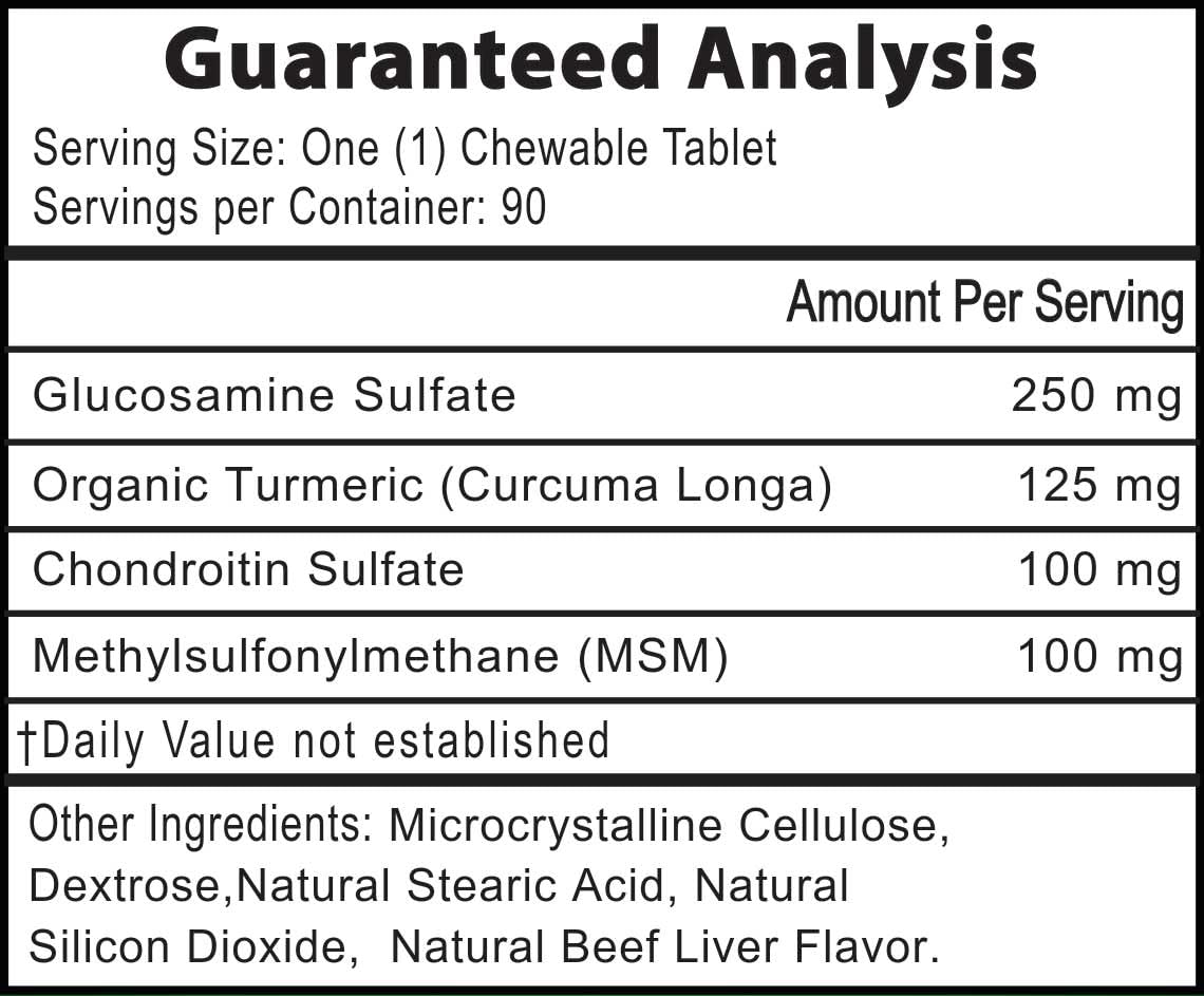 Advanced Hip and Joint Supplement for Dogs All Breeds - Glucosamine for Dogs Mobility & Pain Relief - All Natural Chondroitin, MSM & Turmeric Dog Joint Supplement - 90 Chewable Tablets