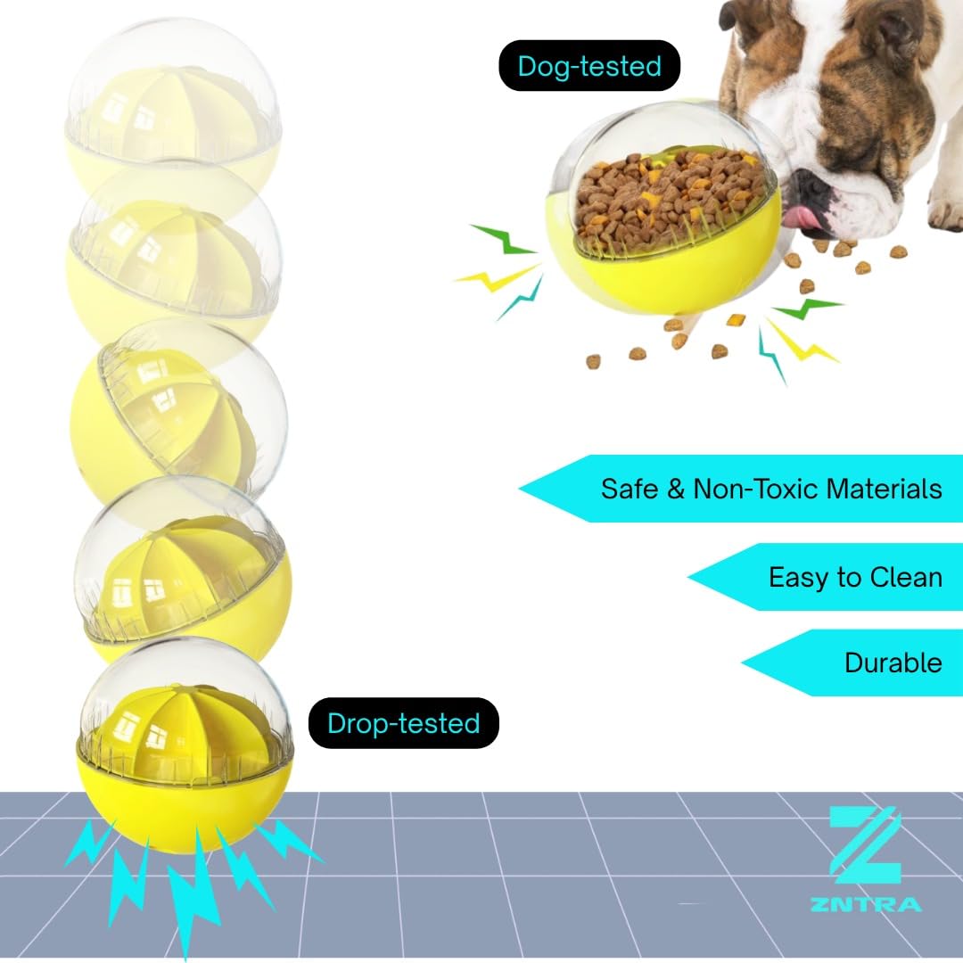 Zntra Dog Puzzle Toy -Interactive Treat Dispensing & Slow Feeder Ball for Large and Small Dogs, Food Dispensing Ball, Pet Puzzles for Smart Dogs, Dog Birthday Toys to Keep Them Busy