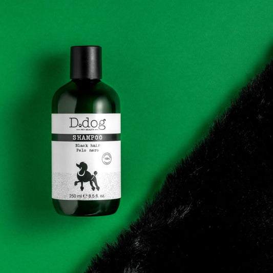 Diego dalla Palma D-Dog Pet Shampoo Black Hair - Shines and Brightens Fur - Enhances Color of Black and Dark Coat - Removes Dirt and Buildup with Every Wash - Hypoallergenic and Alcohol Free - 8.5 Oz