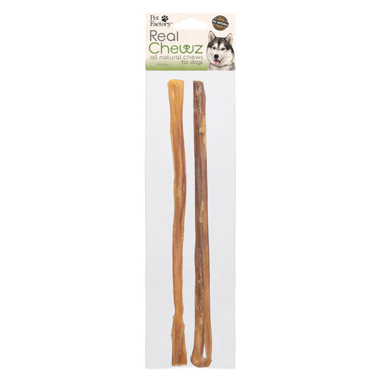 Pet Factory Real Chewz 12" Steer Sticks Dog Chew Treats, 100% All-Natural - 2 Count/1 Pack
