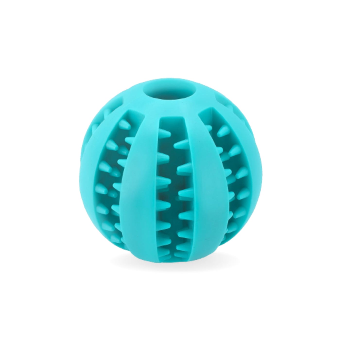 2 Pcs Non-Toxic Rubber Dog Toy Ball, 2.75 inch Durable & Tough Rubber Dog Treat Dispensing Puzzle Ball Chew Toy & IQ Training Toy for Small & Medium Sized Dogs (Blue & Turquoise)