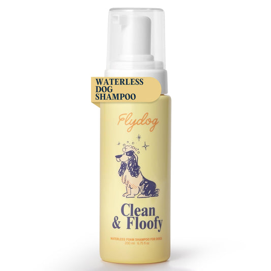 Clean and Floofy Waterless Dry Dog Shampoo – No Rinse Spray Foam, Anti-Itch, Odor Control, Moisturizing & Conditioning, Hydrating, Detangling, Sulfate-Free Pet Bath Wash for Dogs & Puppies 6.75 fl oz