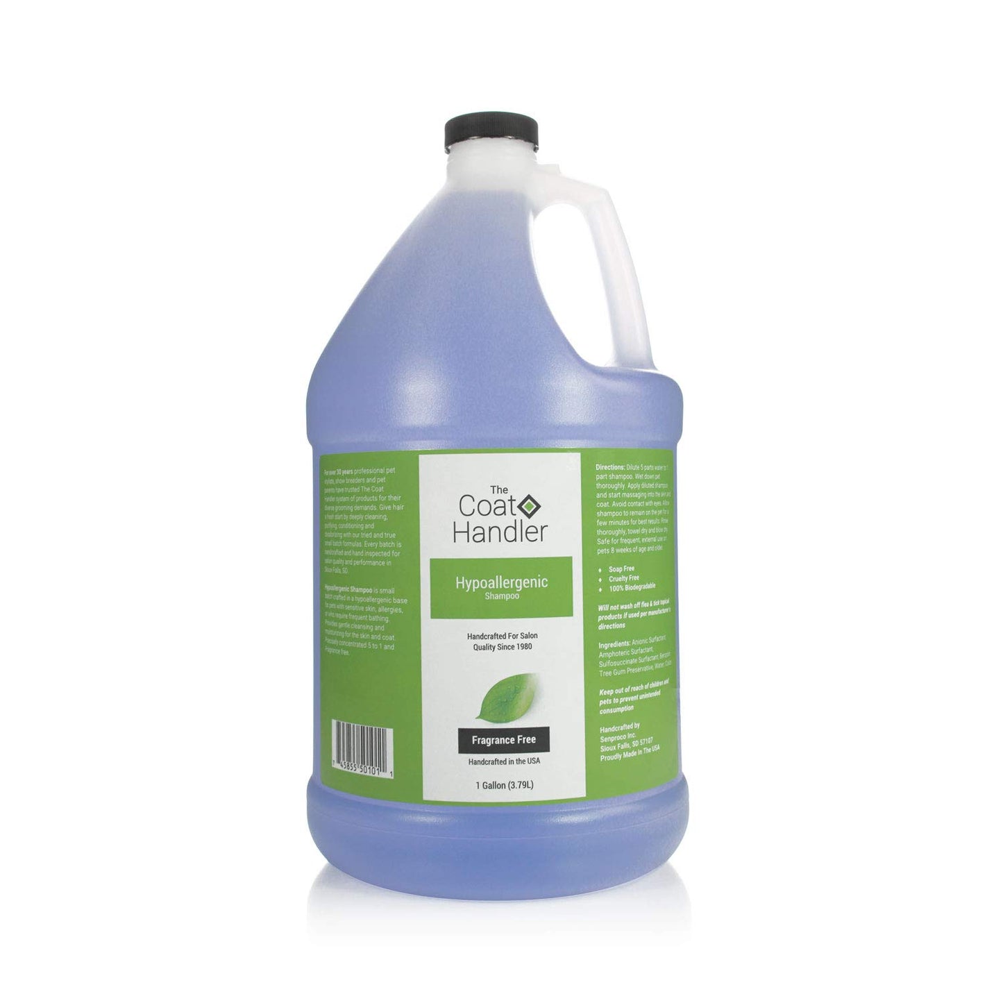 The Coat Handler Hypoallergenic Dog Shampoo, 1 Gallon - All Natural Ingredients, for Pets with Sensitive Skin, Hypoallergenic, 5 to 1 Concentration, Non-Scented