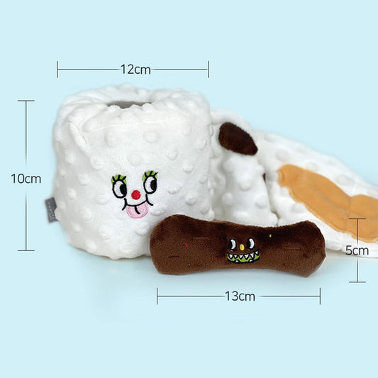 Cyrank Dog Snuffle Toy, Toilet Paper Dog Puzzle, Hide & Seek, Slow Feeder, Mental Stimulation, Medium Dogs