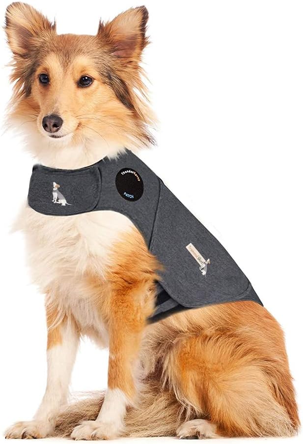 Generic Thunder Dog Anxiety Jacket Keep Calming Vest Reflective Coat (Small, Grey, Black)