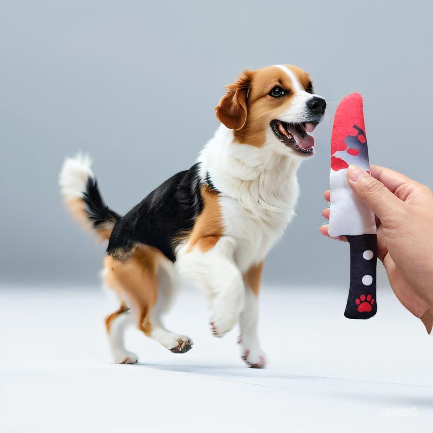 2-Pack Halloween Squeaky Dog Toy Set - Plush Knife and Cleaver Design, Interactive Sound Toys for Dogs, Perfect for Halloween Play and Chewing Fun