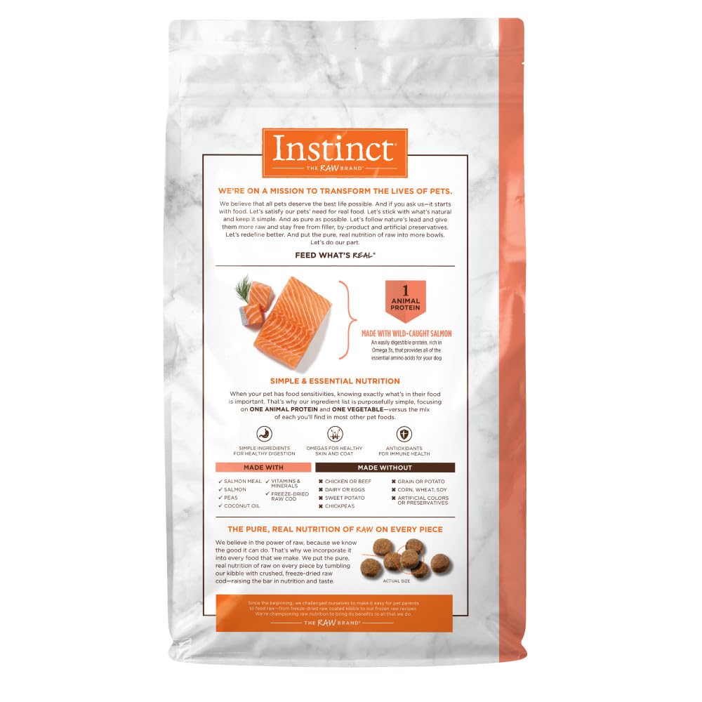 Instinct Limited Ingredient Diet, Natural Dry Dog Food, Grain Free Recipe - Real Salmon, 4 lb. Bag