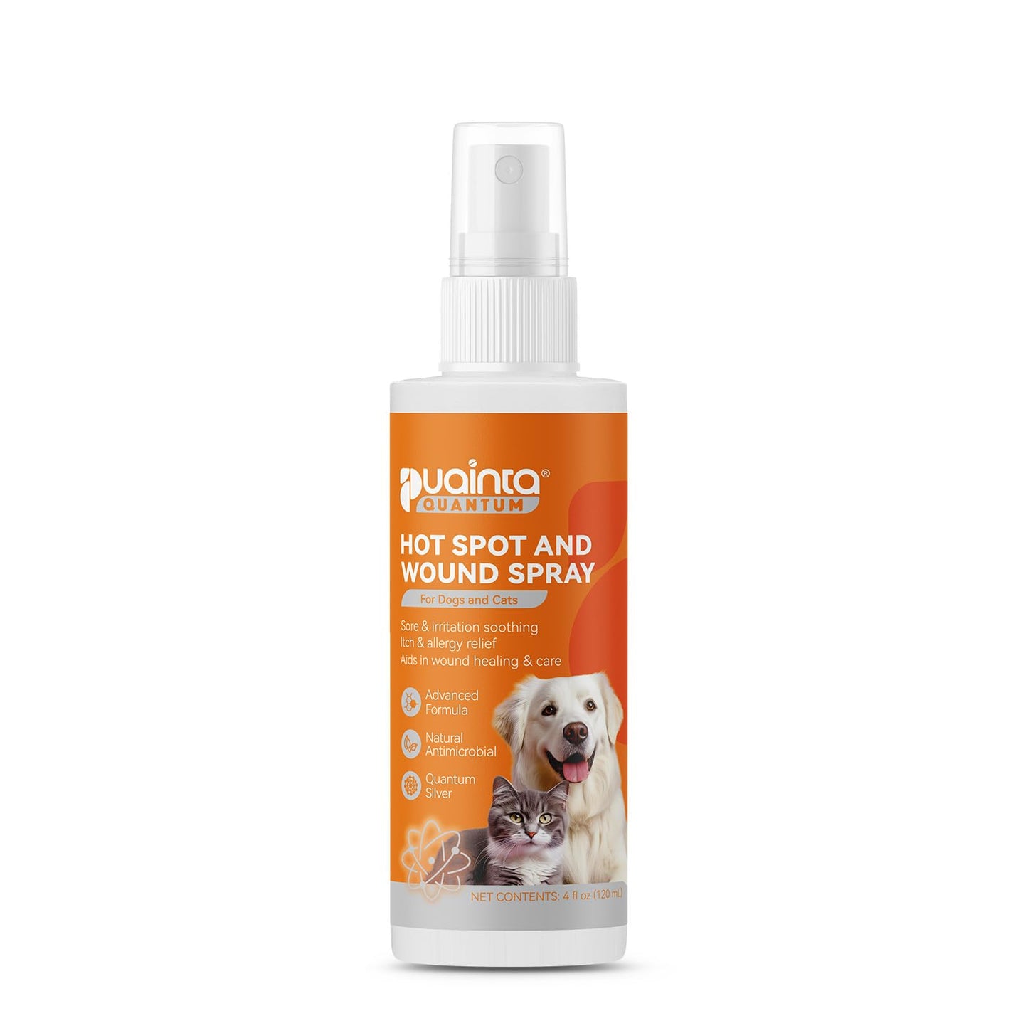 PUAINTA Hot Spot Spray for Dogs, Upgraded Quantum Silver Skin Spray for Dogs, Itch Relief and Hot Spot Treatment for Dogs, Supports Skin Infections and Irritations for All Animals, 4oz