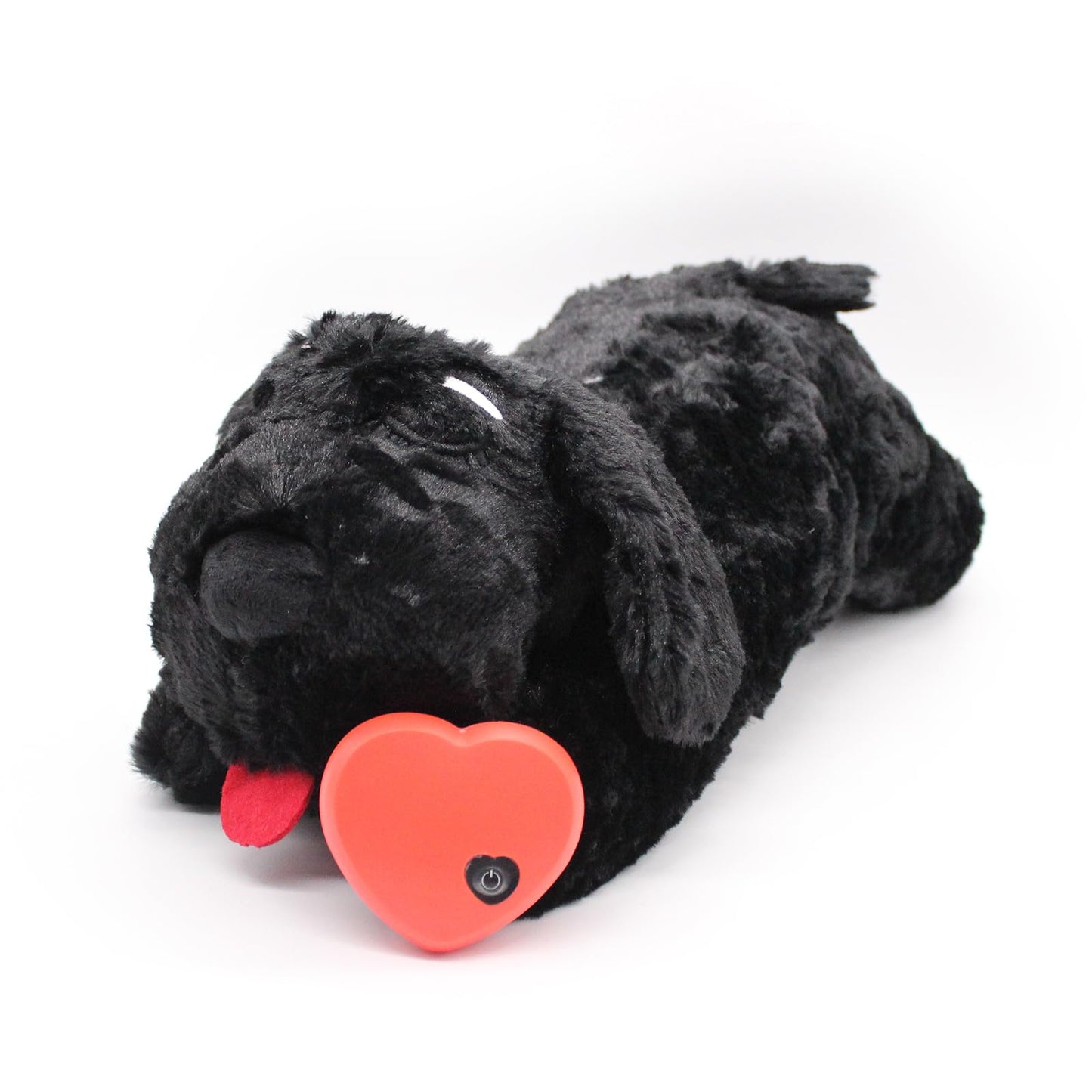 3T GROUP Heartbeat Puppy Toy Sleep Aid for Dogs,Heartbeat Dog Toy Stuffed Animal for Puppy Essentials Anxiety Relief Plush Pillow Calming Toys Keep Busy(Black)