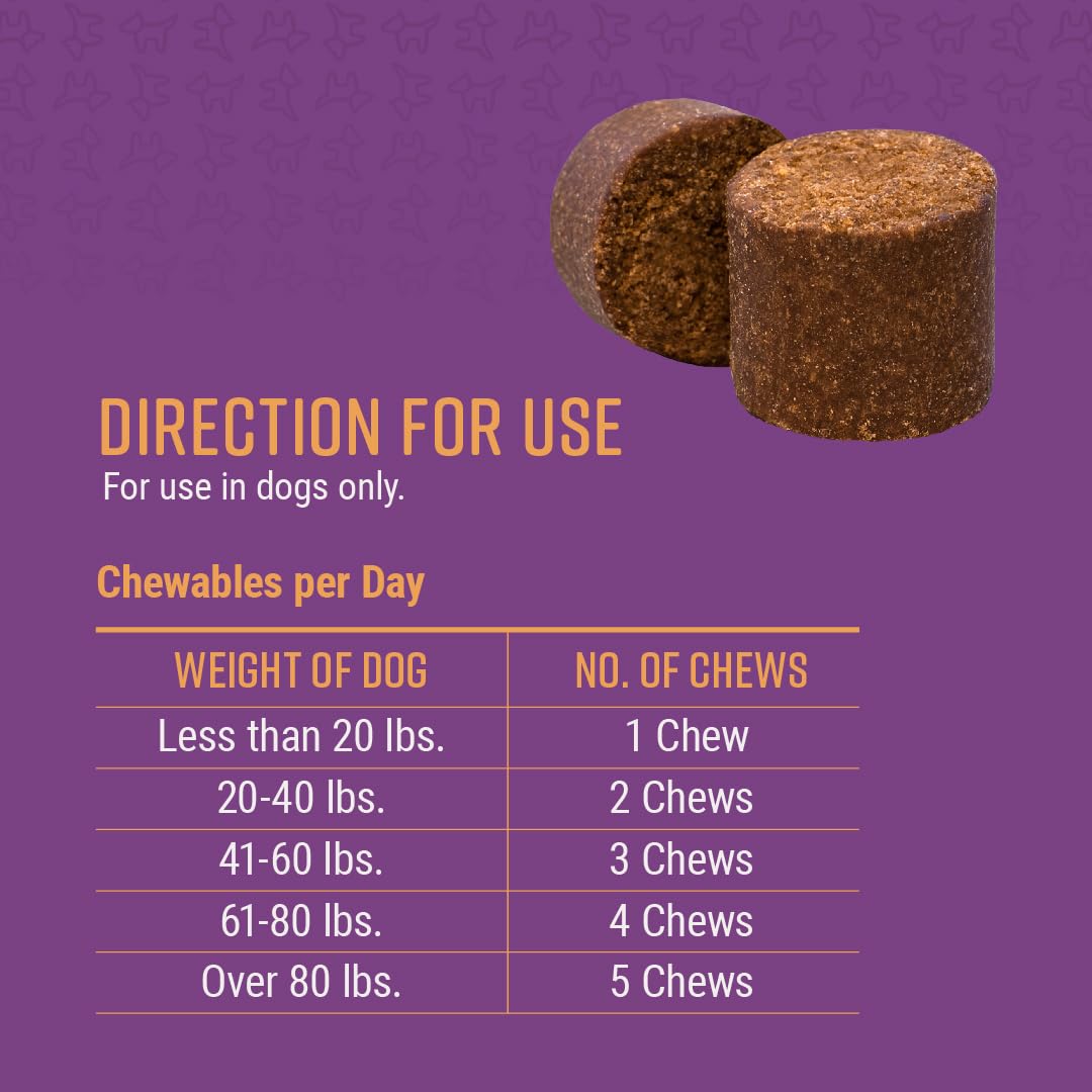 Sentry Calming Chews for Dogs, Calming Aid Helps to Manage Stress & Anxiety, with Pheromones That May Help Curb Destructive Behavior & Separation Anxiety, Health Supplement for Dogs, 60 Count
