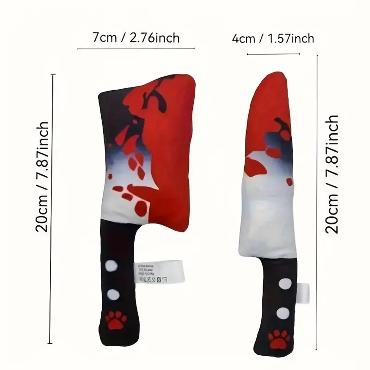 2-Pack Halloween Squeaky Dog Toy Set - Plush Knife and Cleaver Design, Interactive Sound Toys for Dogs, Perfect for Halloween Play and Chewing Fun