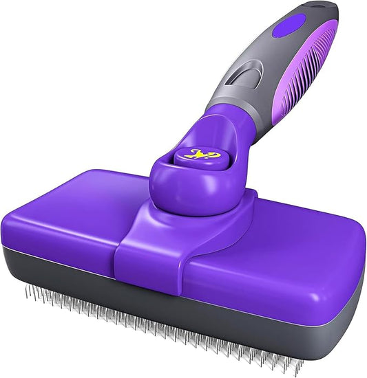 3 in 1 Self Cleaning Slicker Brush - Skin Friendly Deshedding Grooming Tool for Dogs, Cats, and Puppies, Suitable for Shedding & Haired Pets